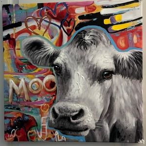 Cow print painting